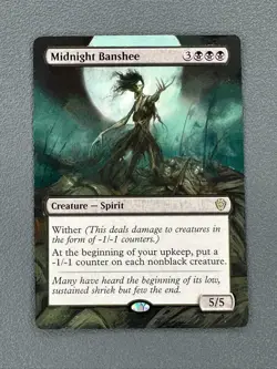 Midnight Banshee MTG Lorwyn Eclipsed Commander Hand Painted Extended Altered Art - Image 1