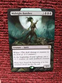Midnight Banshee MTG Lorwyn Eclipsed Commander Hand Painted Extended Altered Art - Image 2