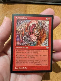 Magic: The Gathering Chaosphere Rare Mirage Enchantment Red Steve Luke 1996 - Image 1