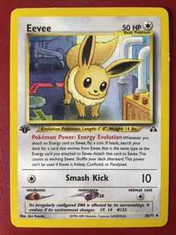 Eevee 38/75 Neo Discovery Regular First Edition Pokemon Card - Image 1
