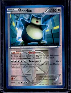 2013 Pokemon Black & White Plasma Storm Snorlax Reverse Holo #101/135 - Image 1
