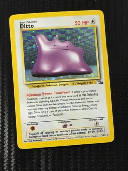 Pokemon Ditto 3/62 Fossil Holo Rare Unlimited Basic English Card LP - Image 1