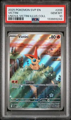 2025 POKEMON SVP EN-SV BLACK STAR PROMO #208 VICTINI PSA 10 - Image 1