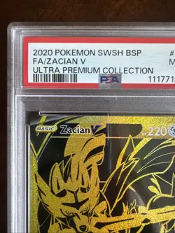 2020 POKEMON SWSH BLACK STAR PROMO ULTRA PREMIUM COLL FULL ART/ZAMAZENTA V PSA 9 - Image 2