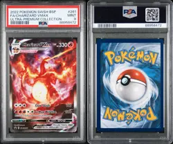 2022 POKEMON SWSH BLACK STAR PROMO #261 FULL ART/CHARIZARD VMAX PSA 9 - Image 3