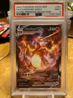 Pokemon TCG 2022 Pokemon SWSH BSP CHARIZARD VMAX FA UPC #261 PSA 9 Mint - Image 1