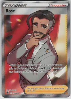 Pokemon TCG Rose (Full Art) Ultra Rare SWSH03: Darkness Ablaze 189/189 - Image 1