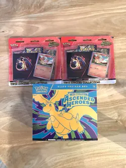 Pokemon Ascended Heroes ETB + 2 Charmander Tech Sticker Collection Sealed Lot - Image 1