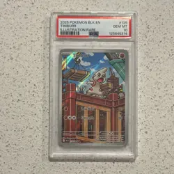 Pokemon Timburr Illustration Rare Holo Sv: Black Bolt 125/086 PSA 10 2025 - Image 1
