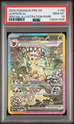 2025 POKEMON PRE EN-PRISMATIC EVOLUTIONS #144 LEAFEON EX PSA 10 - Image 1