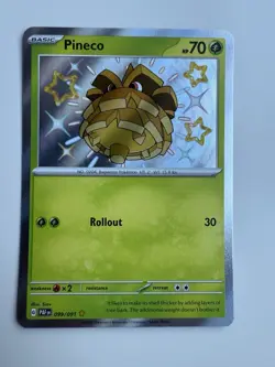 Pokemon TCG Pineco 099/091 Paldean Fates Shiny NM - Image 1