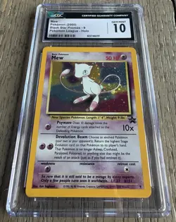 Pokemon 2000 Mew Black Star Promo #9 Pokemon League - Holo CGC 10 SWIRL By Back - Image 2