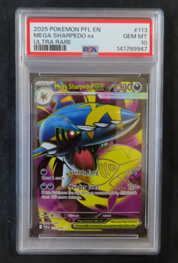 Pokemon Mega Sharpedo EX 113/094 Me02: Phantasmal Flames Holo GEM MINT PSA 10 - Image 1