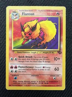 Flareon Jungle #19/64 Rare Pokemon 1999 Wizards of the Coast HP - Image 1