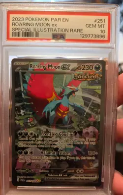 PSA 10 Roaring Moon EX 251/182 Special Illustration Rare Paradox Rift Pokemon - Image 1