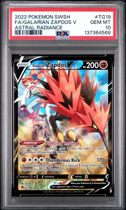 PSA 10 GALARIAN ZAPDOS V TG19/TG30 FULL ART ASTRAL RADIANCE POKEMON 😍 - Image 1