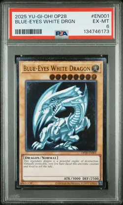 Blue Eyes White Dragon Op28-EN001 Ultimate Rare Yugioh PSA 6 *173 - Image 1