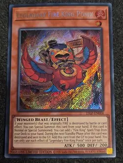 Legendary Fire King Ponix Prismatic Secret Rare 25LP-EN004 Yu-Gi-Oh! Card - Image 1
