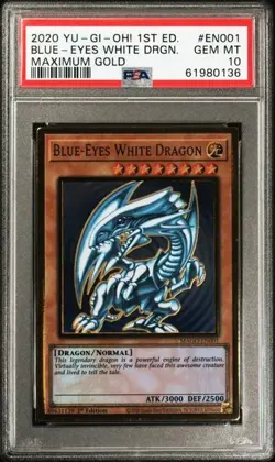 PSA 10 Blue-eyes white Dragon MAGO-EN001 1st Edition Maximum Gold Yugioh - Image 1