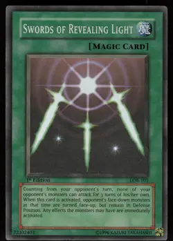 Swords of Revealing Light LOB-101 Super Rare 1st Edition GLOSSY Yu-Gi-Oh - Image 1