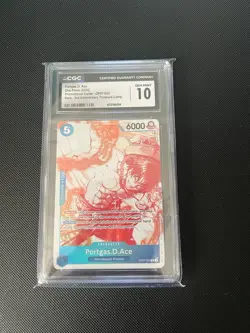 One Piece Portgas D. Ace CGC 10 OP07-053 Promo Treasure - Image 1