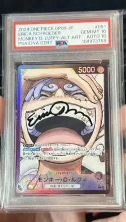 One Piece TCG Monkey D. Luffy (OP09-061) Leader Alt Art JPN PSA 10 AUTO 10 - Image 1