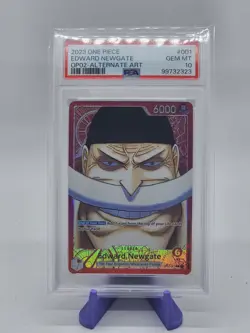 2023 ONE PIECE OP02-PARAMOUNT WAR ALTERNATE ART #001 EDWARD NEWGATE PSA 10 - Image 1