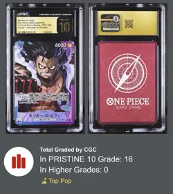 Monkey.D.Luffy (Alt Art) Fist of Divine Speed OP11-040 CGC Pristine 10 Japanese - Image 3