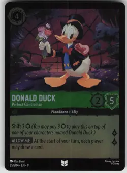 Disney Lorcana TCG Donald Duck - Perfect Gentleman Cold Foil Rise of the 77/204 - Image 1
