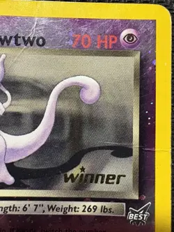 Pokemon Rocket’s Mewtwo Best Promo 8 Winner Holo Stamped Card 2003 Gym Challenge - Image 3