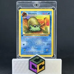 Pokemon TCG Omanyte Card 52/62 Fossil, 1st Edition, Regular - Image 1
