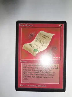MTG MAGIC THE GATHERING CARD ORIGINAL BETA RED FALSE ORDERS INSTANT x1 - Image 1