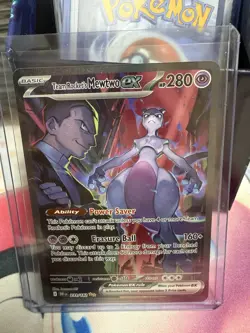 Pokemon TCG Destined Rivals Team Rockets Mewtwo EX Card 231/182 NM Condition - Image 1