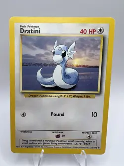 4TH PRINT Dratini 26/102 - Uncommon 1999-2000 English Base Set Pokemon Card - Image 1