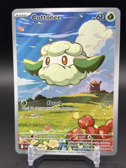 Cottonee White Flare Illustration Rare Pokemon Card 090/086 SV NM Condition - Image 1