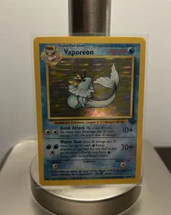 Vaporeon 12/64 Jungle Holo Rare Pokemon TCG Card Stage 1 80 HP Quick Attack - Image 1
