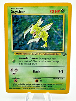 Pokemon 1999 Scyther 10/64 Jungle Holo Card NM - Image 1