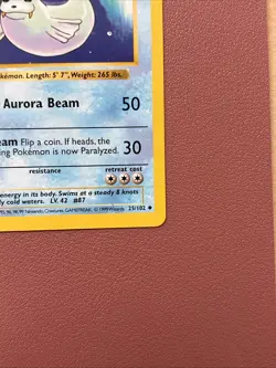 Pokemon TCG Dewgong Base Set Shadowless Uncommon Card 25/102 LP Condition - Image 2