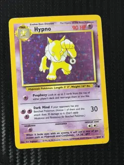 1999 Pokemon TCG Hypno 8/62 Fossil Set Holo Rare Card Vintage WOTC - Image 1