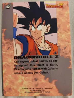 1996 Dragon Ball Z Card #02 Raditz Prism TCG JPP AMADA - Image 2