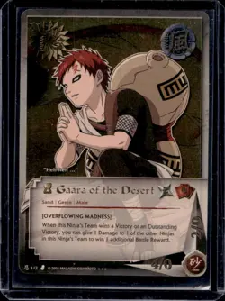 2002 Naruto Shonen's Jump Card Game Gaara of the Desert Rare Foil #112 - Image 1