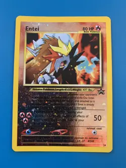 Entei #34 Black Star Promo Reverse Holo Rare Vintage Pokemon Card - NM - Image 1