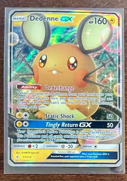 Dedenne GX 57/214 Unbroken Bonds Ultra Rare Full Art Holo Pokemon Card - Image 1