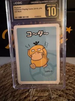 CGC Pristine 10 Psyduck Old Maid Pokemon Playing Card Japanese 2019 - Image 1