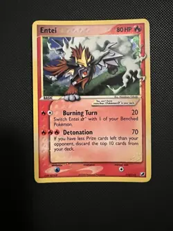 Pokemon Entei Gold Star EX Card Unseen Forces 113/115 NM - Image 1