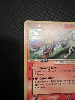 Pokemon Entei Gold Star EX Card Unseen Forces 113/115 NM - Image 2