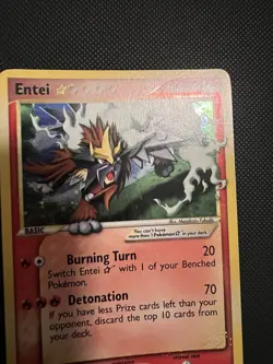 Pokemon Entei Gold Star EX Card Unseen Forces 113/115 NM - Image 3