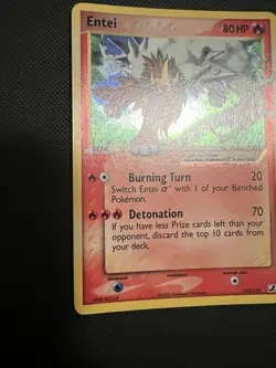 Pokemon Entei Gold Star EX Card Unseen Forces 113/115 NM - Image 4