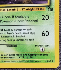1st Edition Weezing - Fossil - #45/62 - Vintage Pokemon Card 1999 WOTC - Image 4