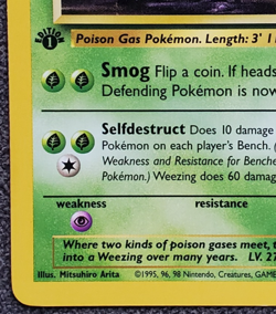 1st Edition Weezing - Fossil - #45/62 - Vintage Pokemon Card 1999 WOTC - Image 5